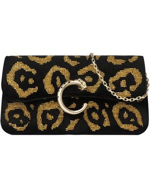 Cartier Mini Beaded Panthère De Shoulder Bag - Black