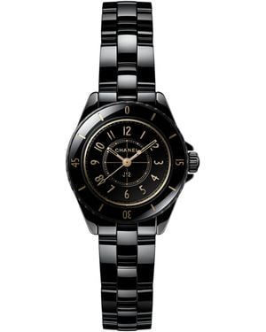 CHANEL Ceramic And Steel J12 Golden Watch - Black