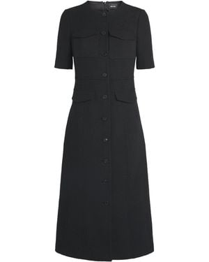 ME+EM Tweed Shift Midi Dress - Black