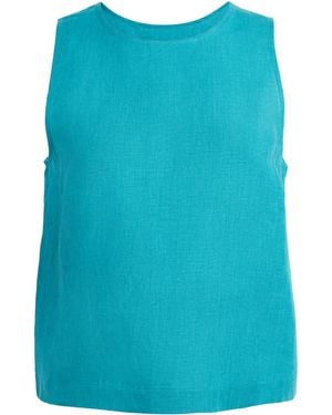 Eres Linen Sleeveless Ravie Blouse - Blue
