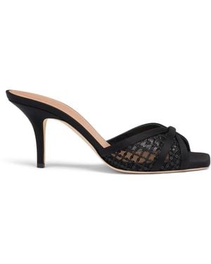 Malone Souliers Sequin Mesh Perla Heeled Sandals 70 - Black