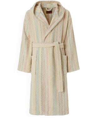 Missoni Towelling Herringbone Harmony Robe - Natural