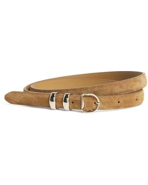 Sandro Suede Buckle Belt - Natural