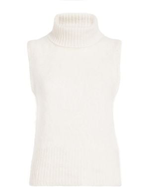 Veronica Beard Cashmere Mazzy Sweater Vest - White