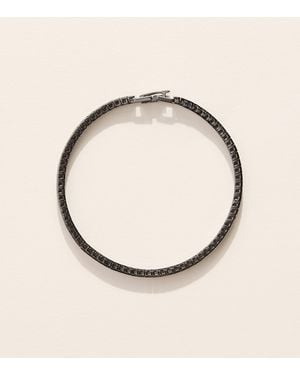 Tateossian Rhodium-Plated And Nano Stones Quadro Tennis Bracelet - Natural