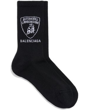 Balenciaga Cotton-Blend Nano Bb Socks - Black