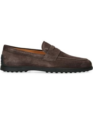 Tod's Suede Gomma Loafers - Brown