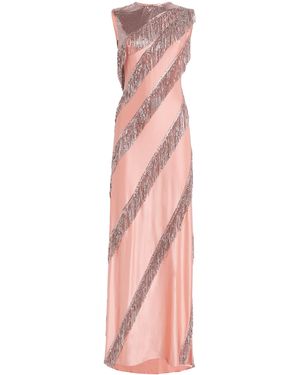 Rabanne Fringe-Embellished Gown - Pink