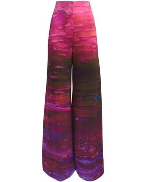 ROKSANDA Satin Areneau Wide-Leg Trousers - Purple