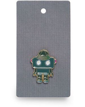 Barbour X Paul Smith Robot Pin Badge - Grey