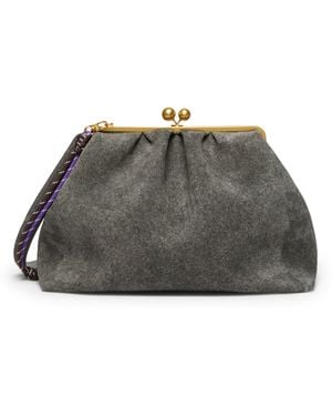 Weekend by Maxmara Large Split Calfskin Pasticcino Clutch Bag - Green