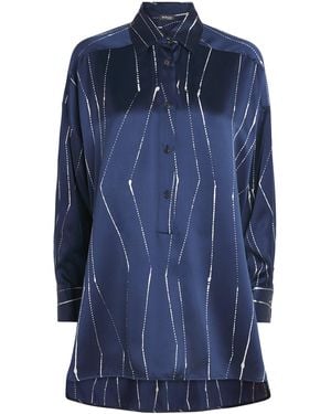 Kiton Silk Printed Shirt - Blue