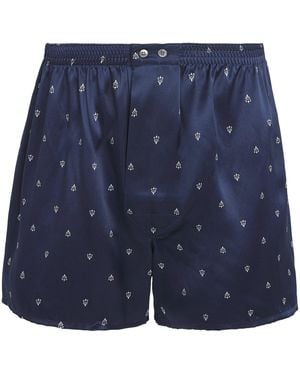 Derek Rose Cotton Traditional Boxers - Blue