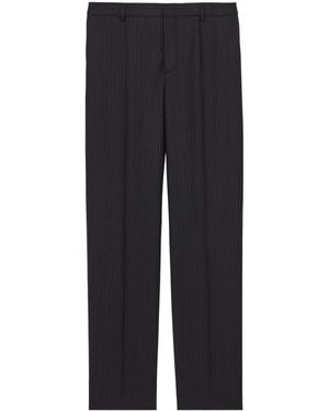 Saint Laurent Wool Stripe Slim Trousers - Black