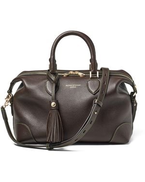 Aspinal of London Leather Hudson Bowling Bag - Black