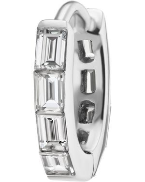 Maria Tash Invisible Set Baguette Diamond Eternity Hoop Earring - White