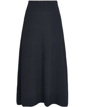 Molli Virgin Wool-Blend Basket-Weave Midi Skirt - Blue