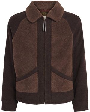 Polo Ralph Lauren Double-Knit Fleece-Detail Jacket - Brown