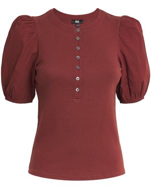 PAIGE Stretch-Cotton Brandy Top - Red