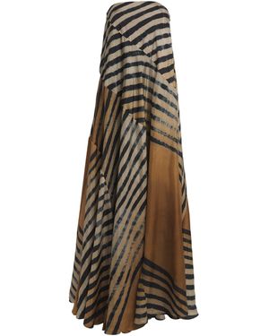 Delos Silk Striped Elora Dress - Natural