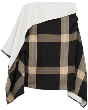 Loewe Draped Check Mini Skirt - Black