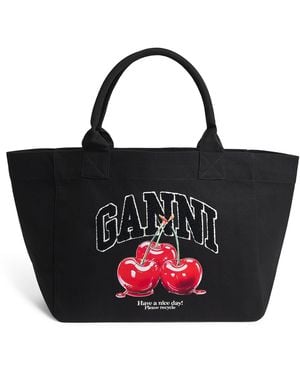 Ganni Medium Cherry Tote Bag - Black
