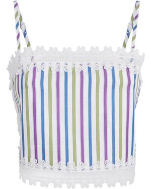 Claudie Pierlot Cotton Stripe Crop Top - Blue