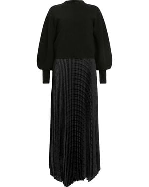 AllSaints Pleated Sinead Sweater Dress - Black