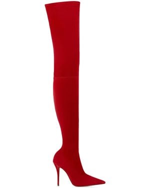 Christian Louboutin Miss Z Botta Alta Suede Over-The-Knee Boots 100 - Red