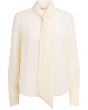 ME+EM Cotton-Silk Cloud Layering Shirt - White
