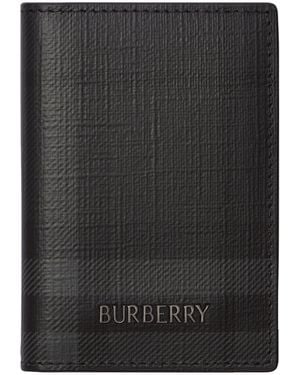 Burberry City Check Folding Card Holder - Black