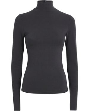 Skims Stretch-Cotton Jersey Rollneck Top - Blue