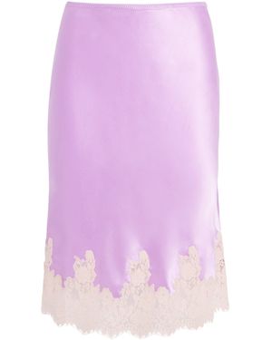 Doen Silk-Lace Elowette Midi Skirt - Purple
