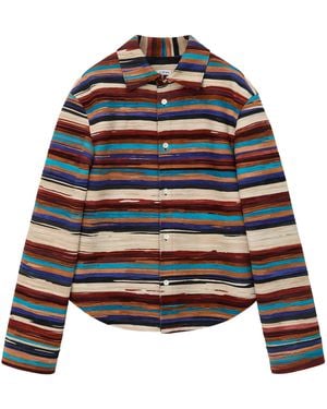 Loewe Lambskin Painted Overshirt - Blue