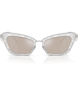 Dolce & Gabbana Steel Square Sunglasses - White