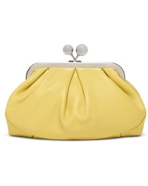 Weekend by Maxmara Small Leather Pasticcino Clutch Bag - Yellow