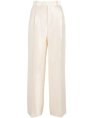 Sandro Satin Tailored Trousers - White