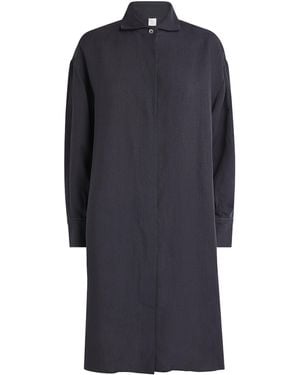 Eleventy Linen Longline Shirt - Blue