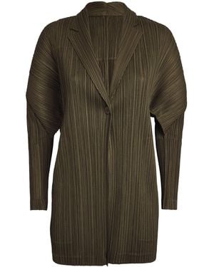 Pleats Please Issey Miyake Forward 4 Longline Blazer - Green