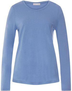 Hanro Sleep & Lounge Long-Sleeve T-Shirt - Blue