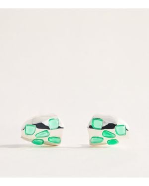 COMPLETEDWORKS Plated Cobblestones Earrings - Green