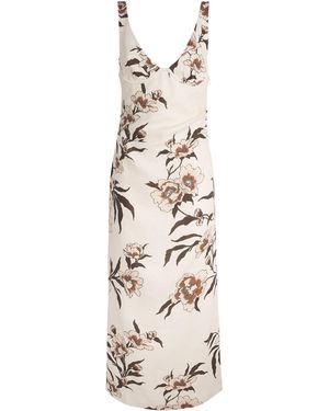 SIR. Linen Peony Balconette Maxi Dress - Metallic