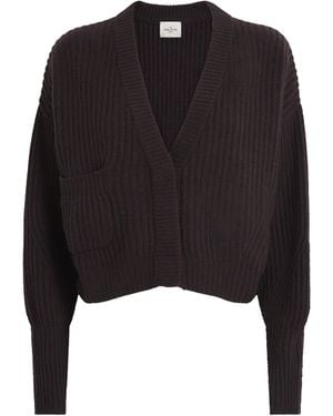 LeKasha Organic Cashmere Cropped Cardigan - Black