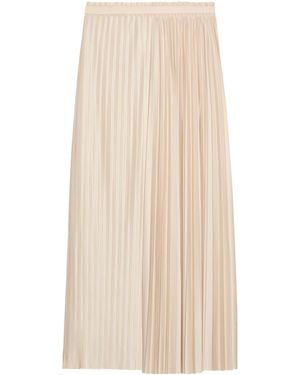 MAX&Co. Jersey Pleated Maxi Skirt - Natural