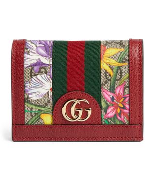 Gucci Flora Print Wallet - Red