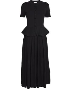 Sandro Knitted Peplum Maxi Dress - Black