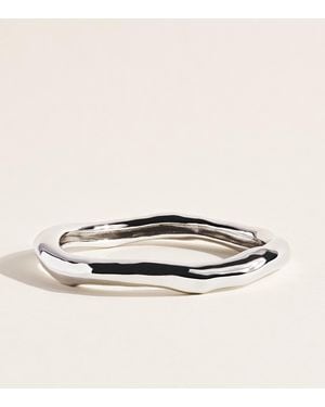 Alexis Large Rhodium-Plated Molten Bangle - Natural