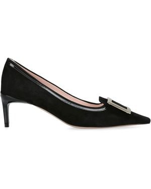 Roger Vivier Suede Viv' Canard Pumps 55 - Black