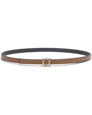 Loewe Leather Reversible Bombe Anagram Belt - White