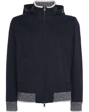 Paul & Shark Cashmere-Wool Hybrid Knit Jacket - Blue